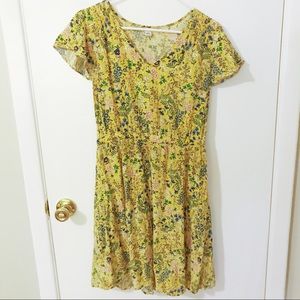 Yellow floral summer dress